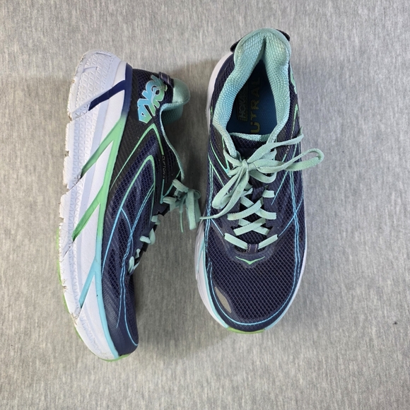 Hoka Clifton 3 Women's Running Shoes - Navy and Aqua Size 8 - Picture 3 of 10